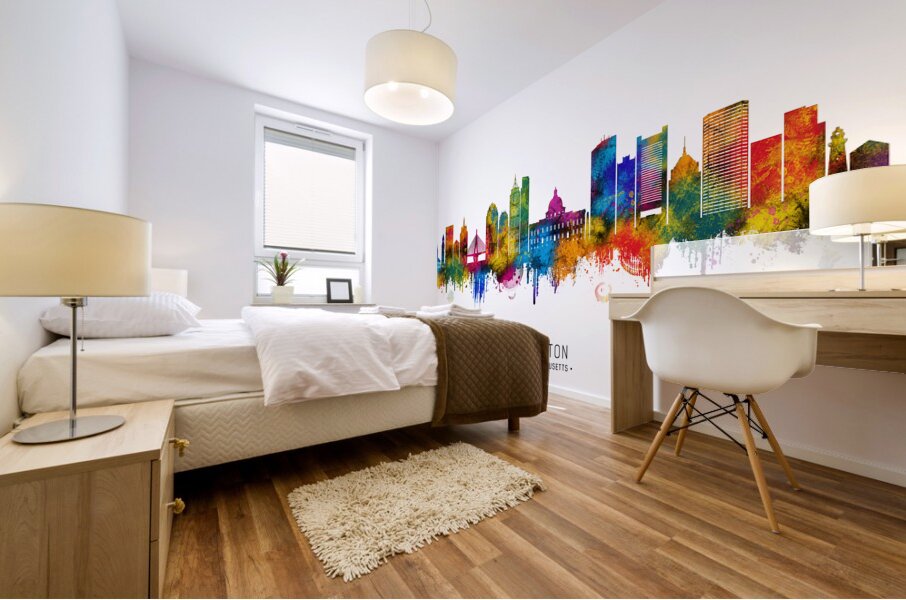 Boston Massachusetts Skyline Mural print