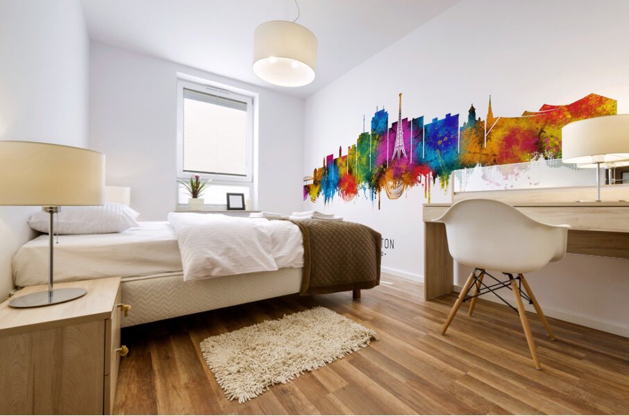 Canton Ohio Skyline Mural print