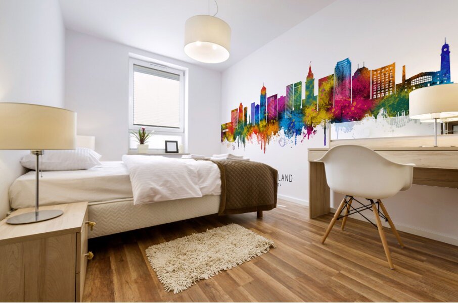 Cleveland Ohio Skyline Mural print