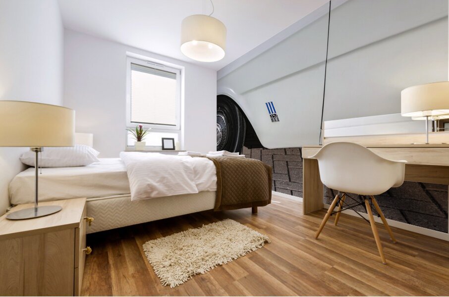 1966 White Ford Galaxie Custom 500 XL X 11 Mural print