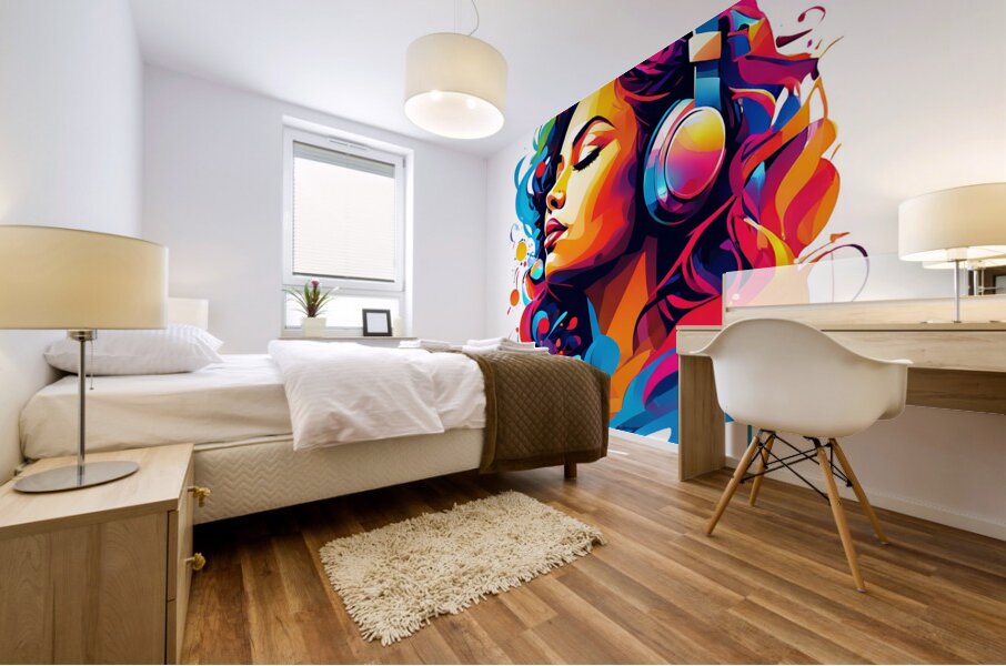 A Colorful Escape into Music Mural print