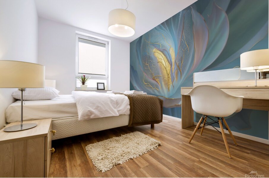 abstract oil painting that captures the essence of flowers  Mural print