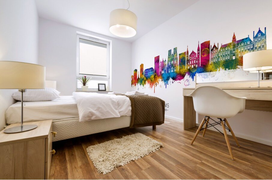 Reims France Skyline Mural print