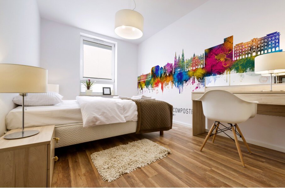 Santiago de Compostela Spain Skyline Mural print