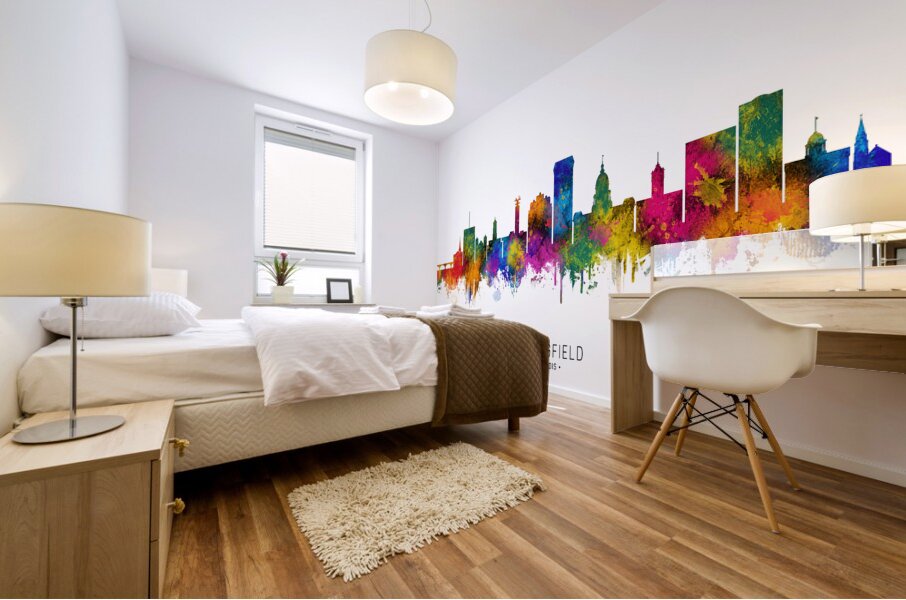 Springfield Illinois Skyline Mural print