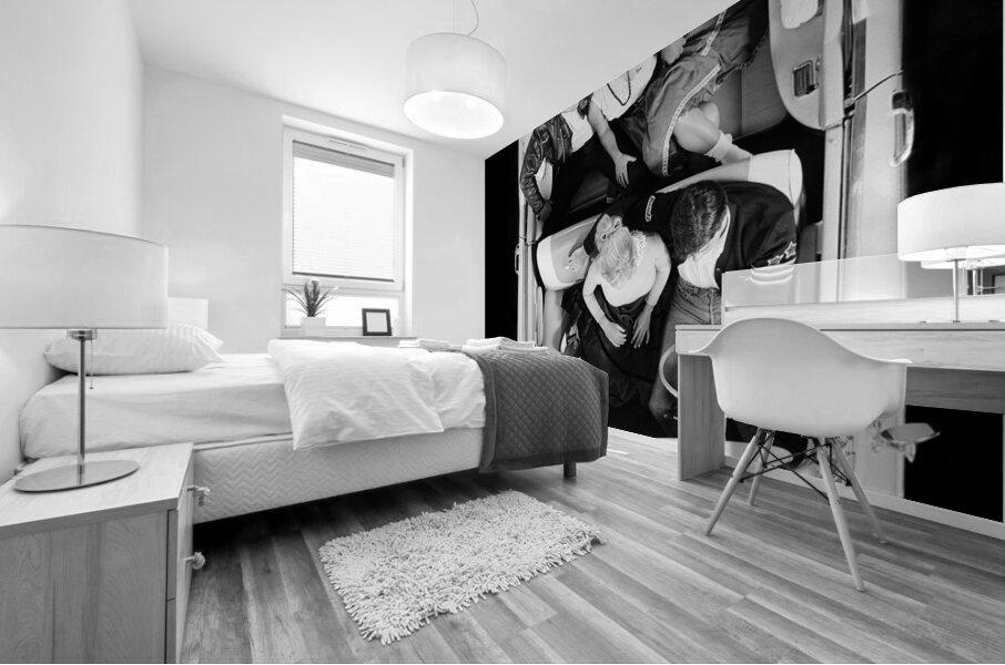 1950s TWO TEEN COUPLES IN CONVERTIBLE CAR 194090 Mural print