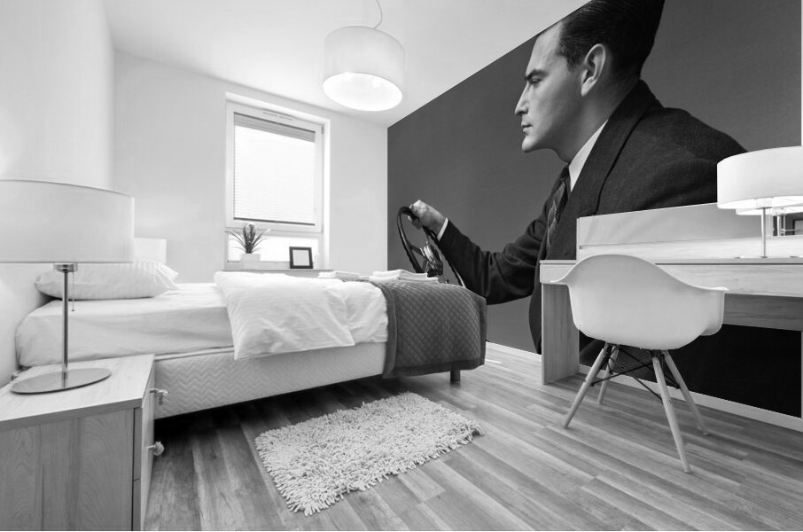 1930s-40s MAN WEARING SUIT AND TIE DRIVING 194394 Mural print