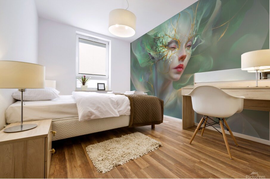 abstract oil painting that captures the essence of flowers  1 Mural print