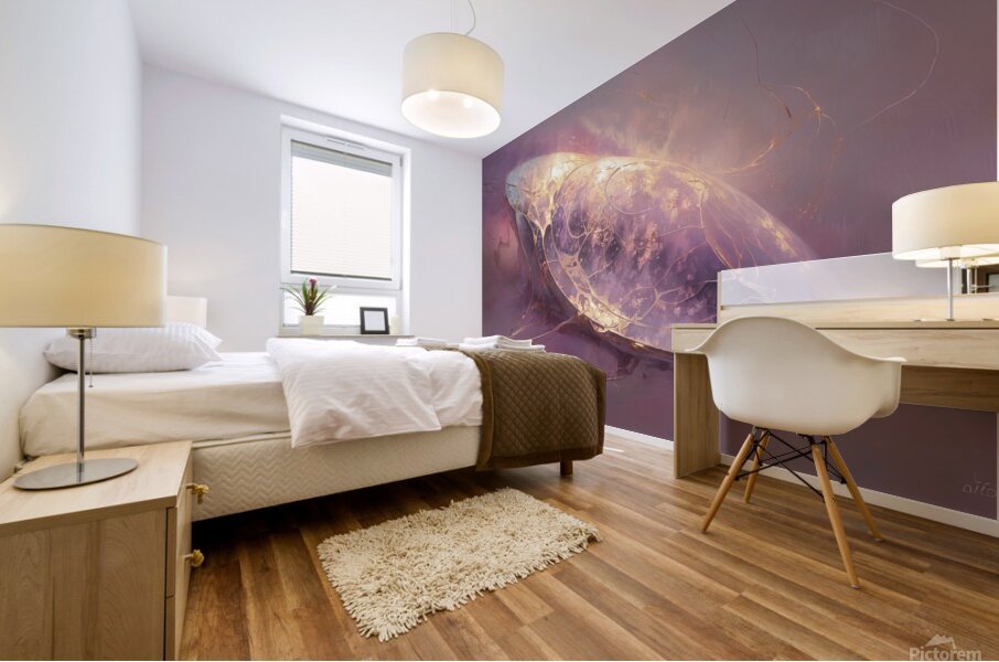 abstract oil painting that captures the essence of flowers  10 Mural print