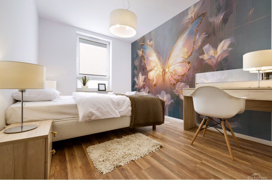 abstract oil painting that captures the essence of flowers  39 Mural print