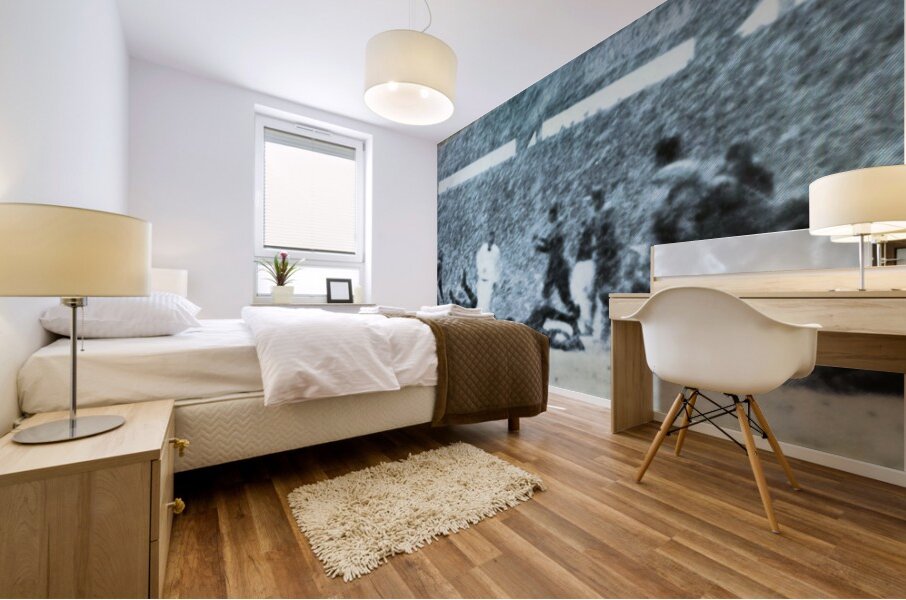 1928 drake creighton football blizzard art Mural print