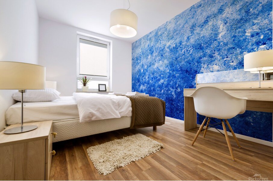Abstract blue painting Mural print