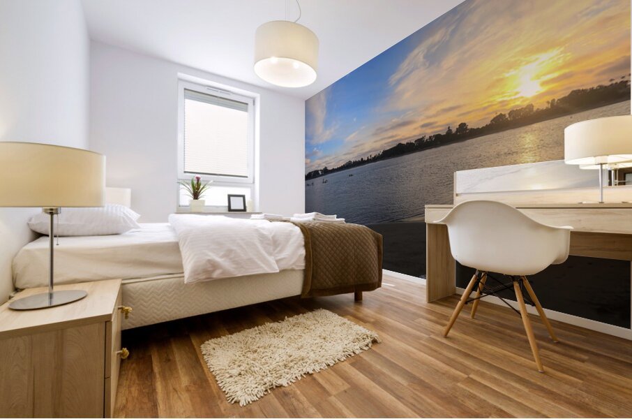 Panoramic San Diego Sunset: Moments between Light and Tide Mural print