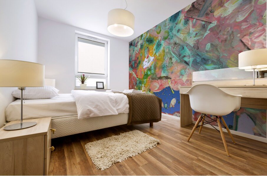 Cosmic Bloom – A Collision of Colors Mural print