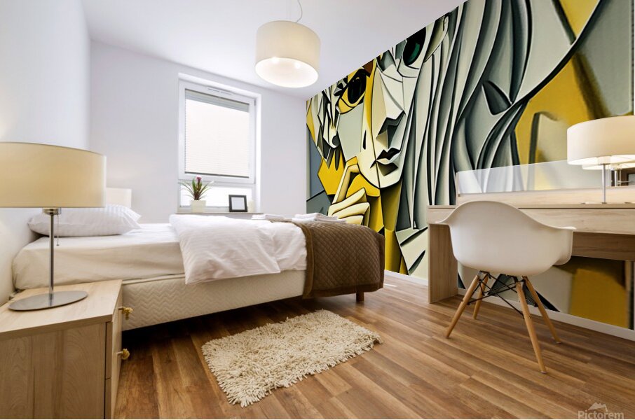 cubism abstract portrait Mural print