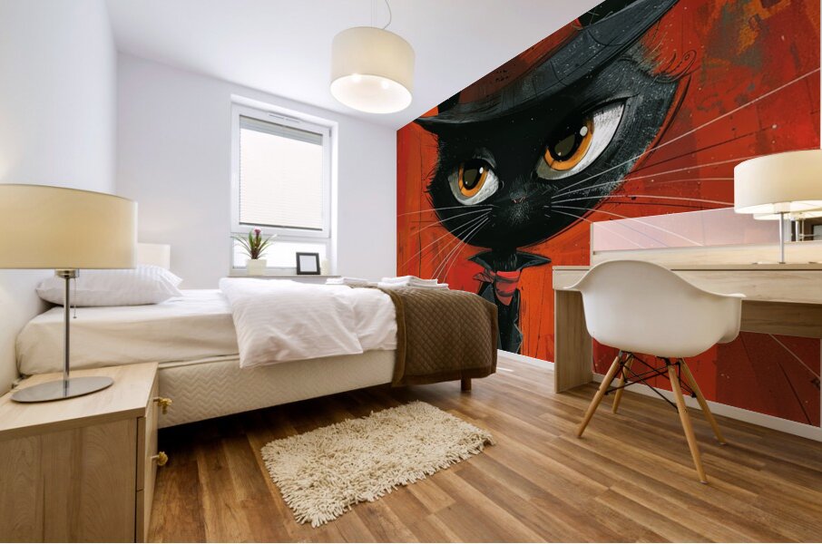 Harlem Whiskers: A Feline Fusion of Culture and Style Mural print