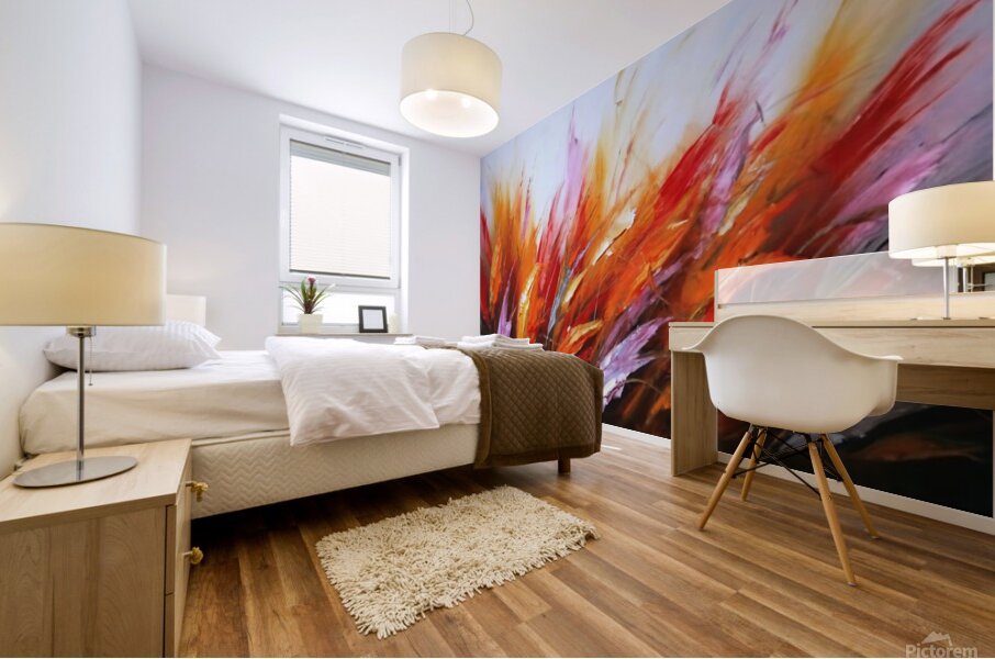 Abstract Feather Oil Painting on Canvas Mural print