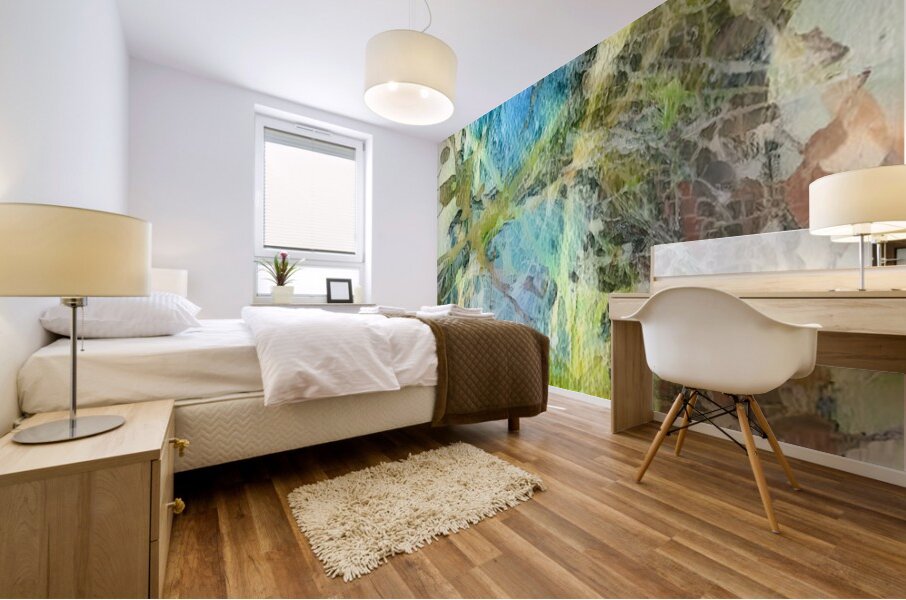 the blue electric portrait Mural print