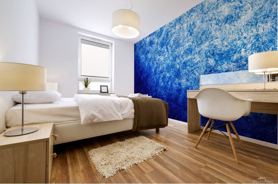 Abstract blue painting.   Mural print