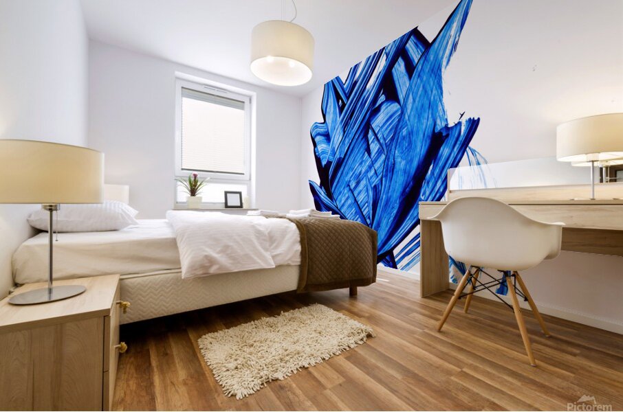 Abstract blue painting.   Mural print