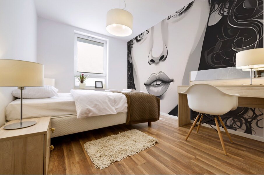 Curly Hair Character Design 6 Mural print