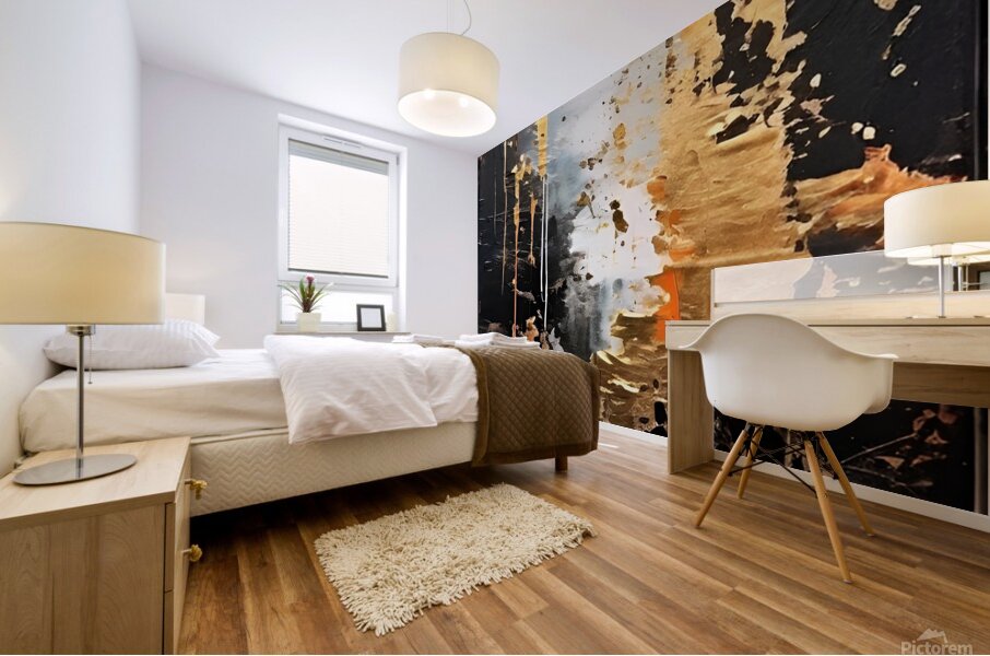 Shimmering Black and Gold Mural print