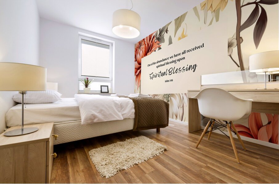 John 1:16 | Bible Verse Art | Wall Art Mural print