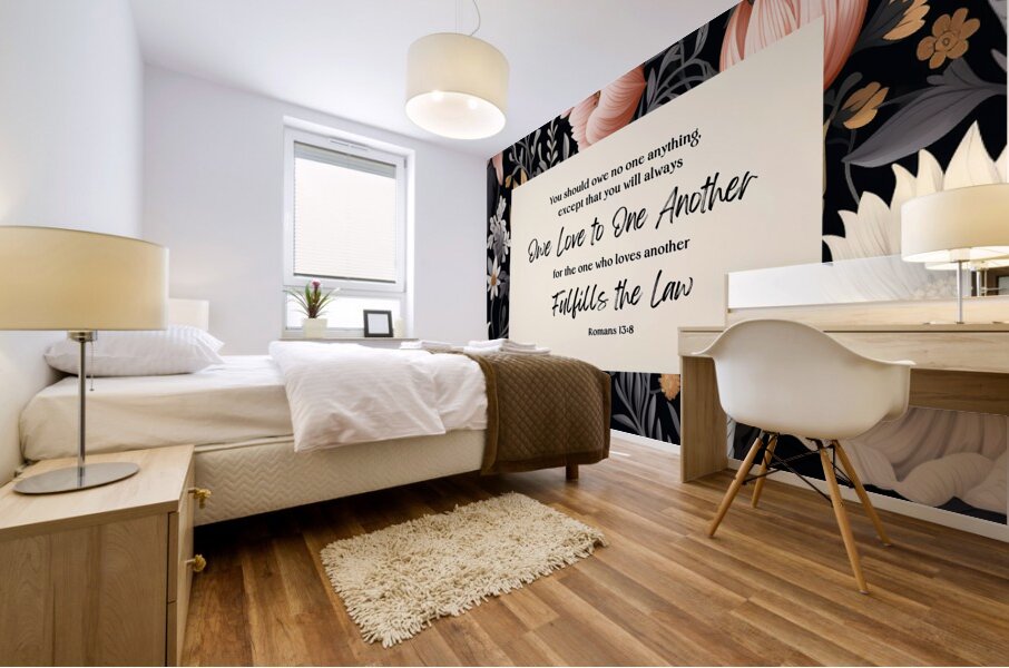 Romans 13:8 | Bible Verse Art | Wall Art Mural print