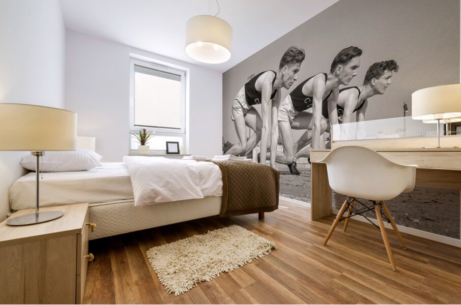 1940s THREE RUNNERS @ STARTING LINE FT RACE TRACK 231503 Mural print