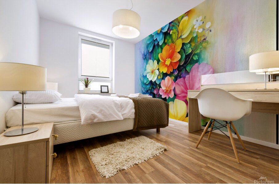 abstract oil painting of flowers 25 Mural print