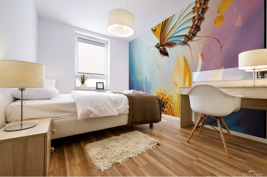 abstract oil painting of flowers 48 Mural print