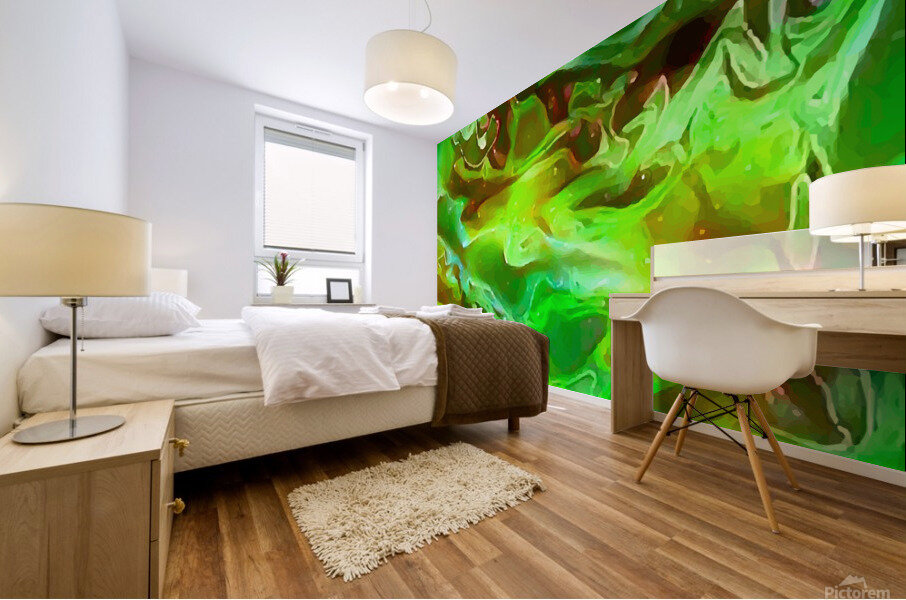 Emerald Field Green Brown Gold Abstract Swirls Jaycrave Designs Canvas Artwork