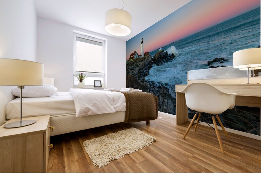 Maine Portland Cape Elizabeth Lighthouse Sunset 5 Mural print