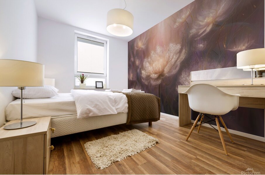 abstract oil painting of flowers 5 Mural print