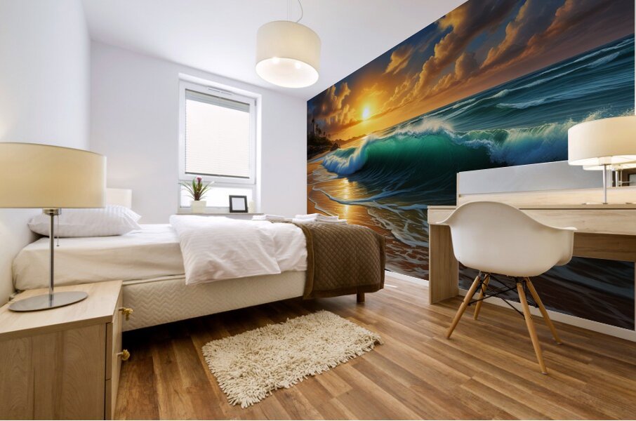 Golden Hour on the Shore 2 Mural print