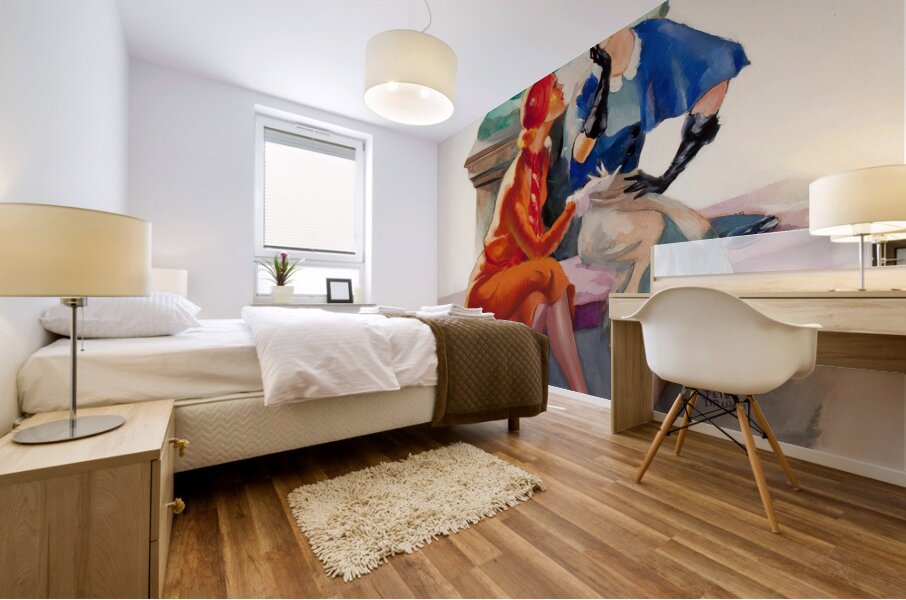 A Conversation in the Park Mural print