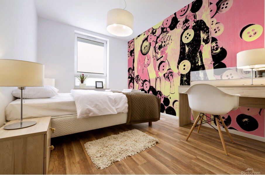 Past patterns and bygone buttons Mural print