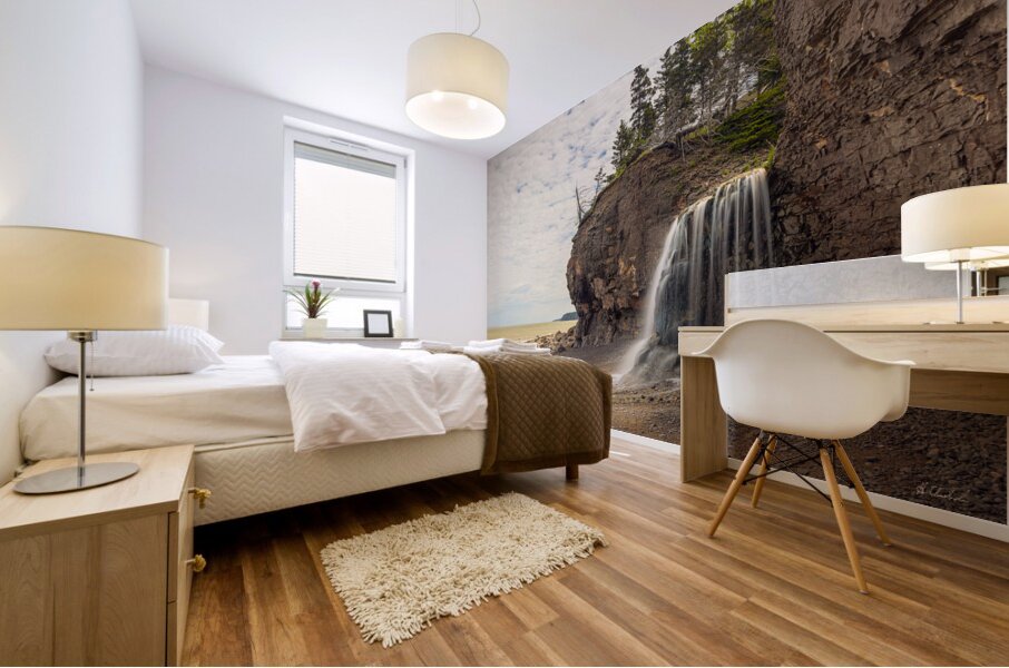 Seaside Waterfall Mural print