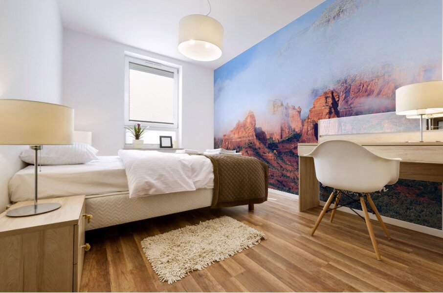 Clouds and Red Rock 1 Mural print