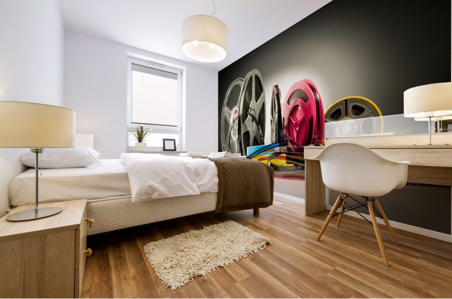 vintage reels of super eight film  Mural print