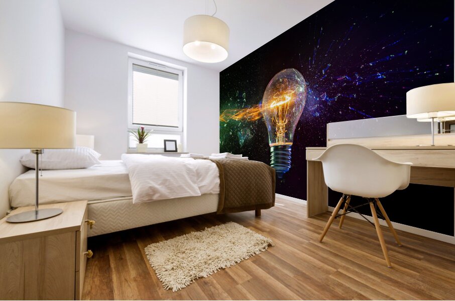 destruction of traditional tungsten bulb Mural print