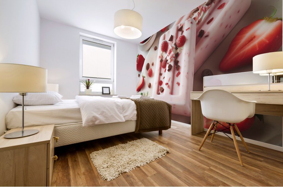 Strawberry pineapple ice cream 11 Mural print