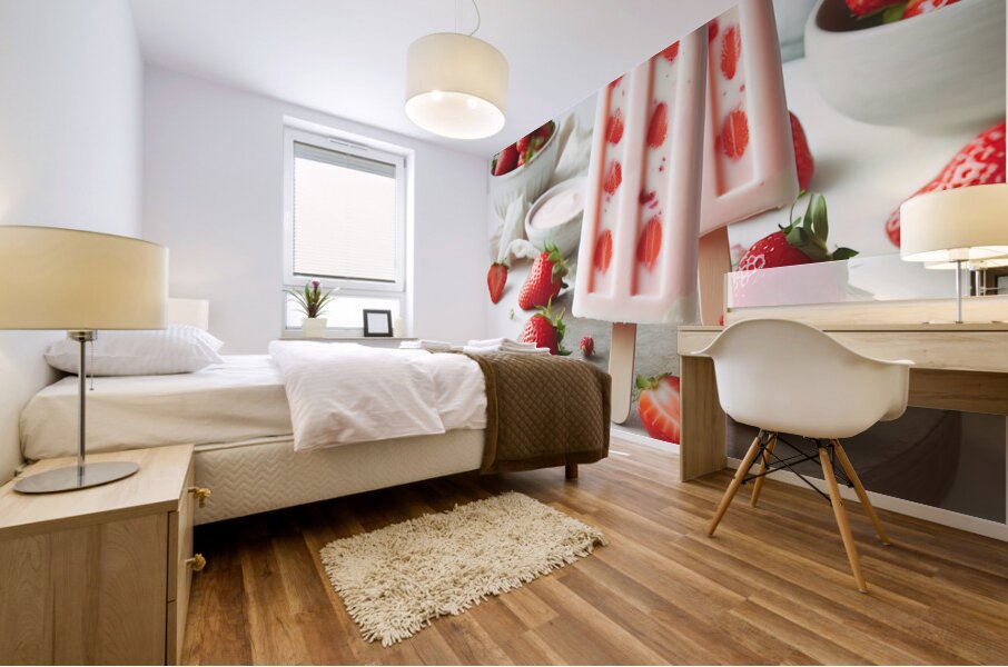 Strawberry pineapple ice cream 18 Mural print