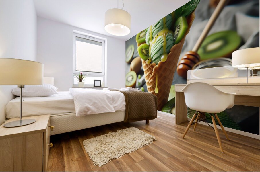 Kiwi ice cream 8 Mural print