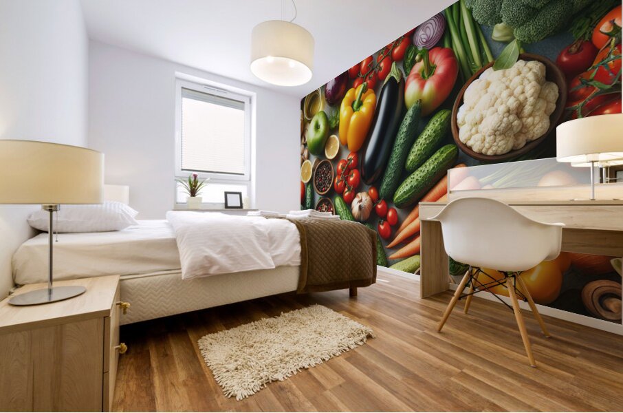 Health food for fitness concept with fruit vegeta 1714505635.5503 Mural print