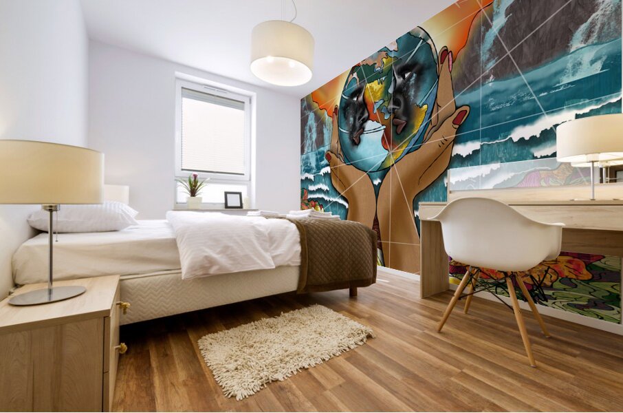 THE WORLD N YOUR HANDS Mural print