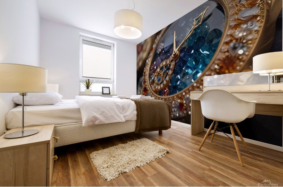 Default Closeup of a watch made of precious stone Mural print