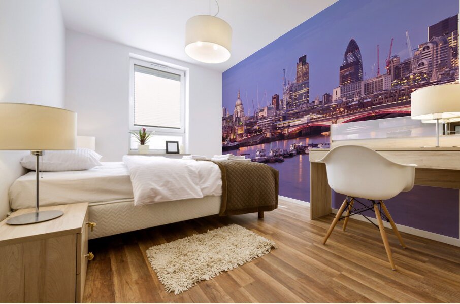 Dusk on the Thames Mural print