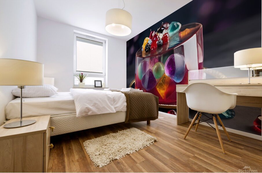 Default Professional photo of jelly cake with gem  Mural print