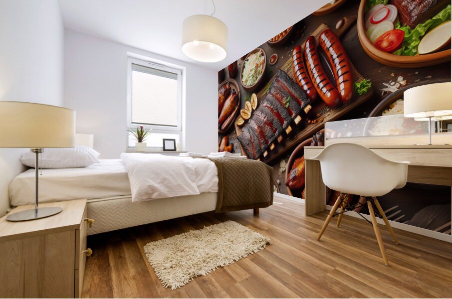 meats to prepare meats for barbecue selection of  1714757294.904 Mural print